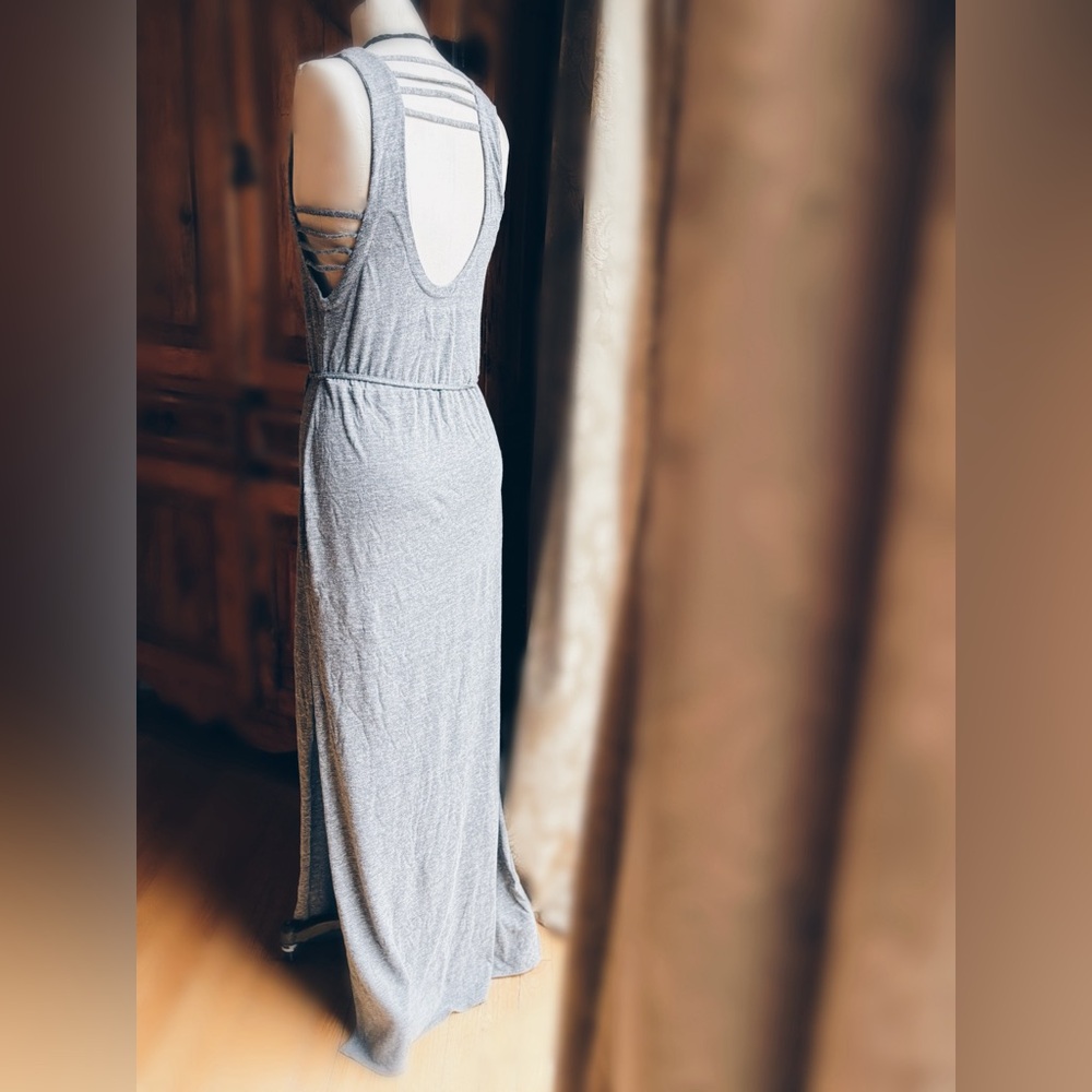 Chaser Strappy Tee Maxi Dress Heather Gray S NWT Luxe Jersey - Picture 12 of 13